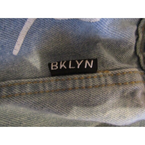 Brooklyn Cloth Pride Doodle Jean Jacket Blue Denim Peace Love United Size M - Picture 11 of 13